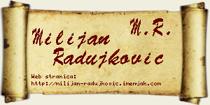 Milijan Radujković vizit kartica